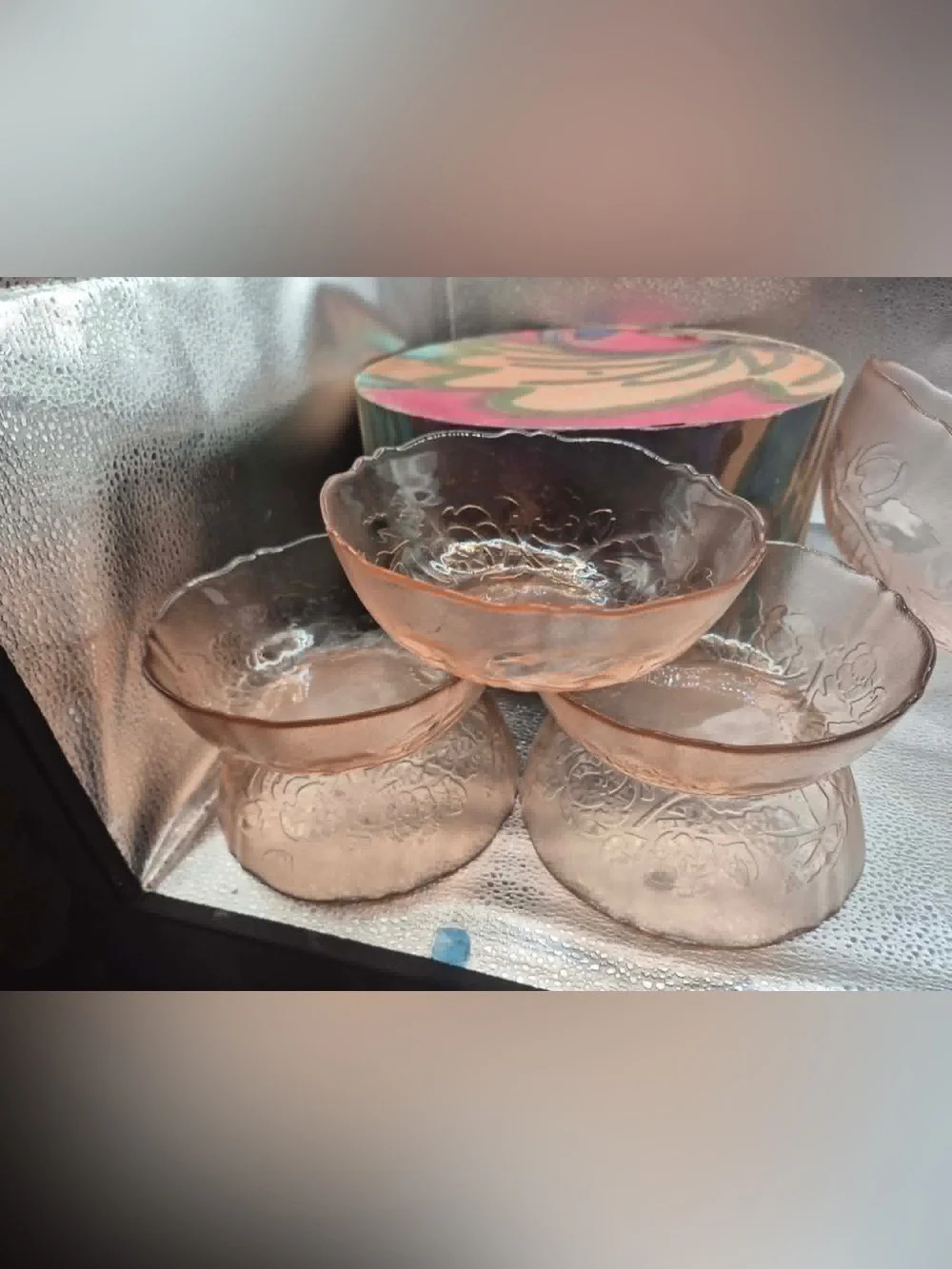 Vintage Pink French Glass Serving Bowl Set - Arcoroc ROSA Rosaline